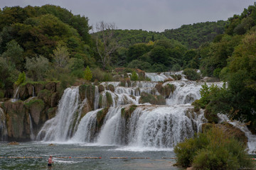 Fototapeta na wymiar Waterfall Krka Sibenik National Park Croatia