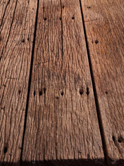 perspective view at wooden boardwalk