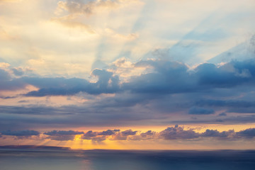 beautiful sunset on the sea