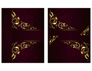 Vintage background mandala card with golden lace ornaments and art deco floral decorative elements