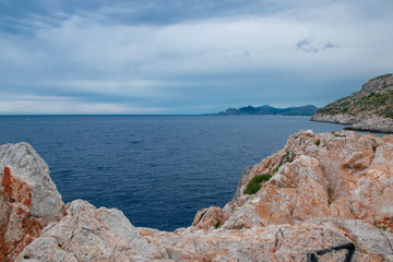 sea view from the cliff in the evening