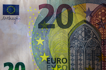 Euro Geldschine im UV Licht