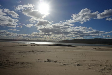 Wind surfer at dunes, south africa