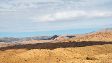 Valley mountains in desert area in Algeria