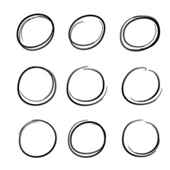 black circles and ovals marker elements
