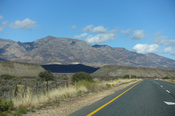 Road to mountain range, south africa