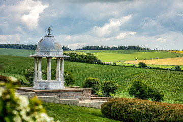 Memorial in downland countryside
