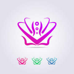 spine logo template with abstract ornaments, for your business and brand