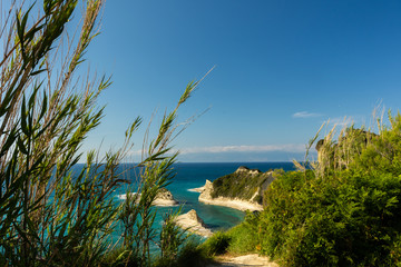 View of the cliffs at Cape Drastis, Corfu, Greece