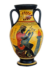 Greek vase isolated on white background