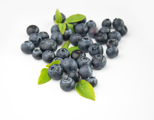 Owoce borówki z liśćmi blueberry