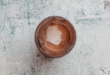 Whey protein powder and creatine on shaker