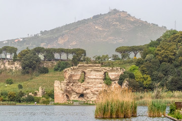 Roman ruins at Lake Averne, near Naples