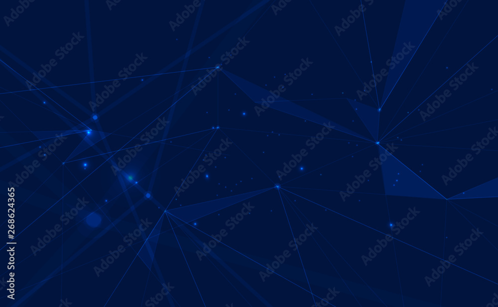 Poster connected polygons plexus vector background, digital data visualization. vector illustration