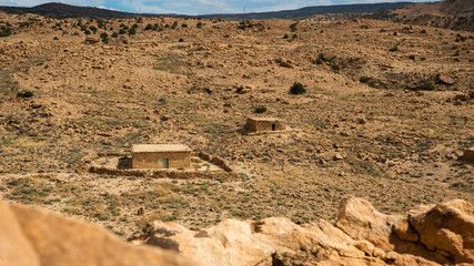 Small house in the middle of nowhere in desert in Algeria