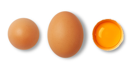 Brown egg and yolk
