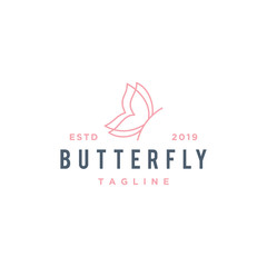 simple flying butterfly vector logo design