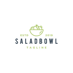 salad fruit and vegetable bowl vector logo design