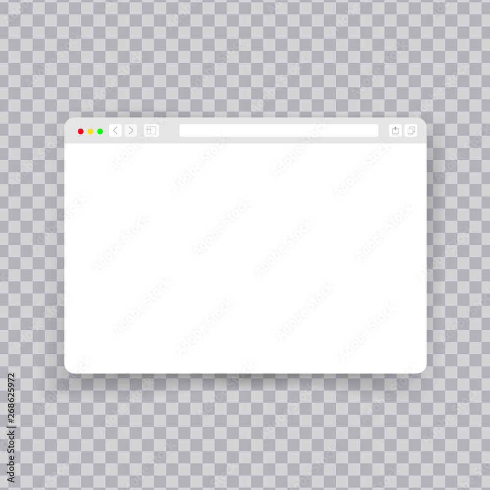Poster browser window. web interface mock screen internet document mockup website flat blank frame tab page