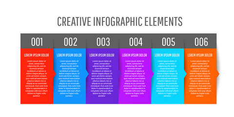 Creative Colorful stickers infographic design