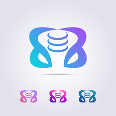hip bone logo template with abstract form for your business and brand