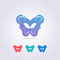 the pelvic bone logo template with a shape resembling a colorful butterfly