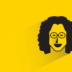 people face with drop shadow in yellow background