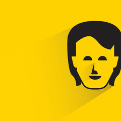 people face with drop shadow in yellow background