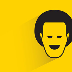 people face with drop shadow in yellow background