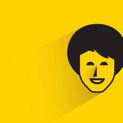 people face with drop shadow in yellow background
