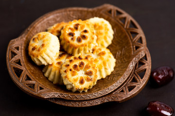 Cookies with dates on a plate