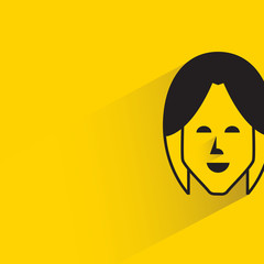 people face with drop shadow in yellow background