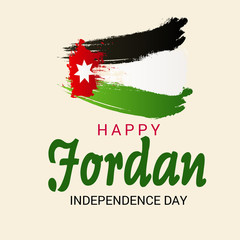 Vector illustration of a background for Happy Jordan Independence Day.