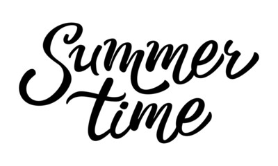 Summer time - hand lettering on a white background.