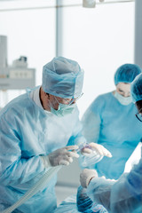 good talented surgeon taking care of patient.close up photo. method to transfer breathing oxygen...