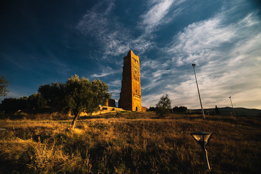 Mosque minaret ruin in Mansourah, Tlemcen, Algeria