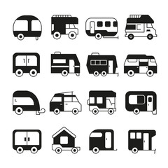 recreational vehicle and camping car icons