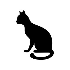 Black cat silhouette, vector illustration
