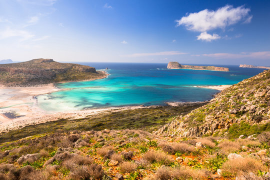 Beautiful scenery of Balos beach on Crete, Greece