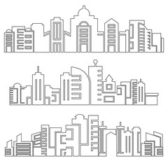 Obraz premium city skyscrapers skyline, outline design