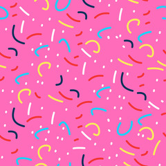 Vector seamless pattern with donuts glaze on pink background