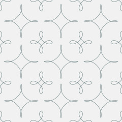 Fototapeta premium Vector seamless pattern with line geometric figures on white background