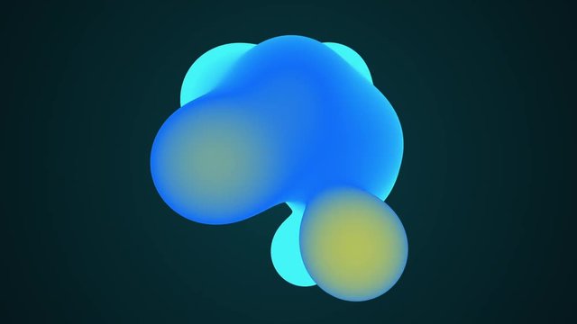 Abstract background with morphing circles in flat style on colorful backdrop. Animation of seamless loop.
