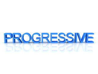 3D Rendering of blue text saying progressive
