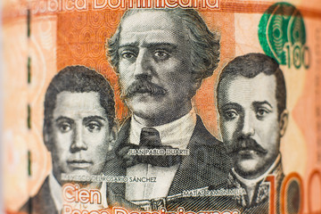 Portrait on 100 Peso money bill from Dominican Republic