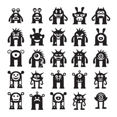 Fototapeta premium monster avatar character icons vector