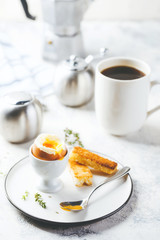 Soft boiled egg for breakfast