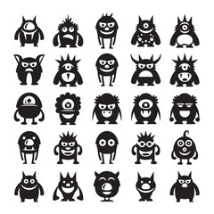 monster avatar character icons vector