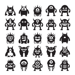 monster avatar character icons vector