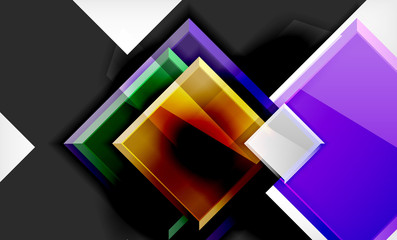 Bright colorful square shape blocks geometrical background
